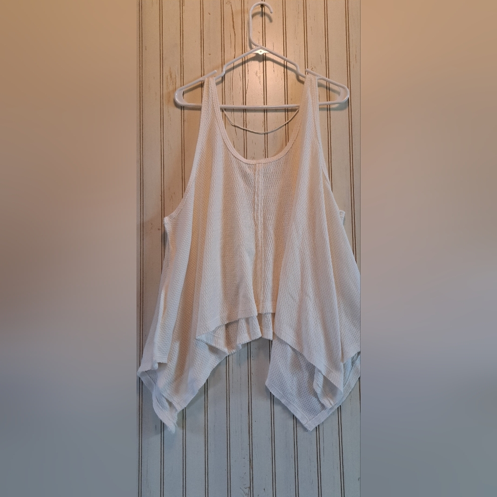 We The Free People Sing La La Tank Top Ivory Lrg Hippie Boho Oversized Lagenlook - Picture 5 of 8